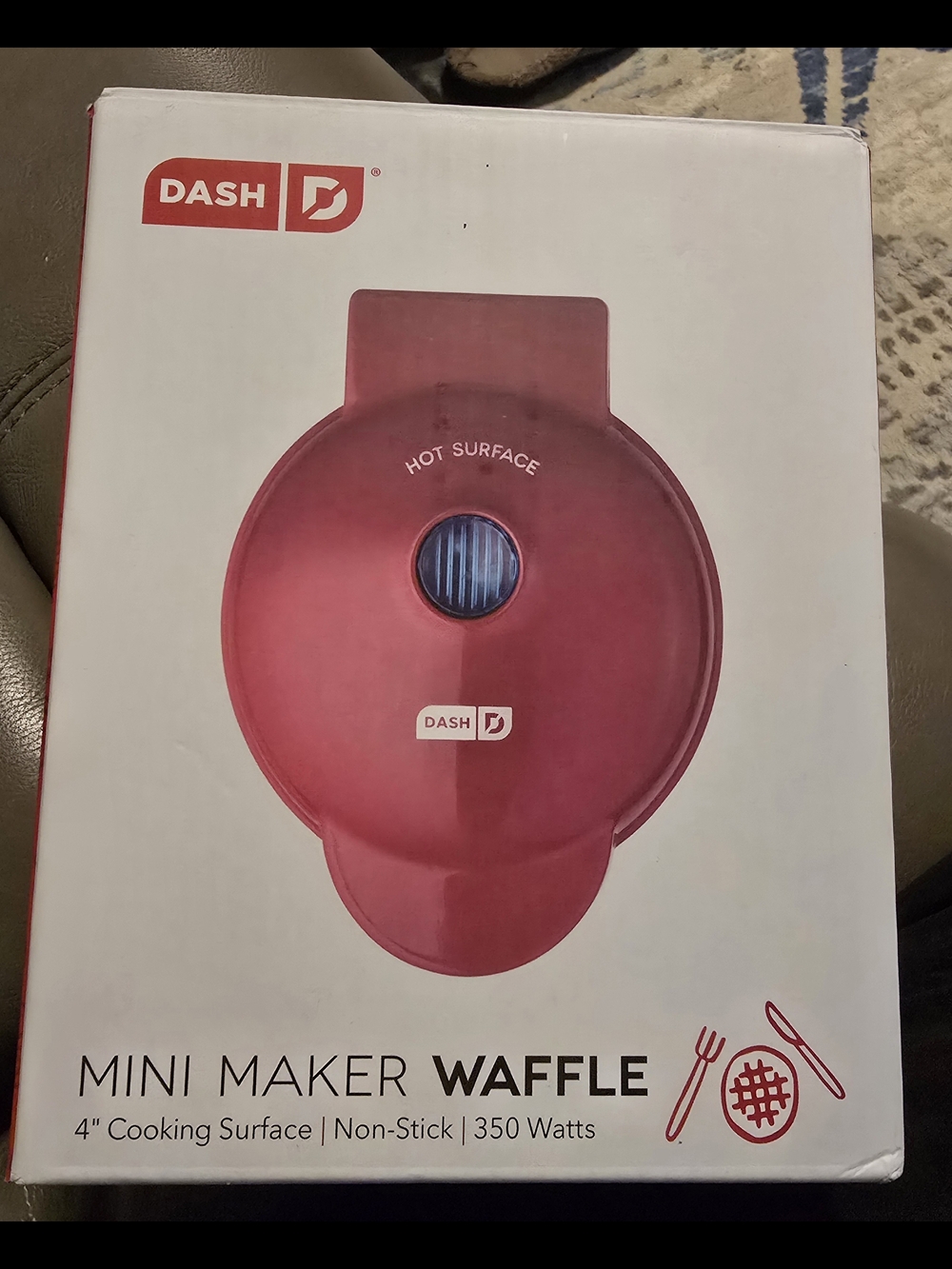 Dash Red Mini Waffle Maker Compact Breakfast Appliance
